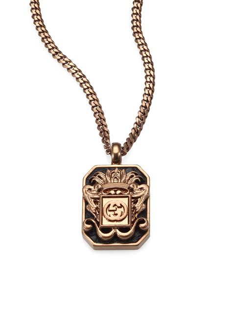 gucci mens gold necklace with pendant|gucci watch pendant necklace.